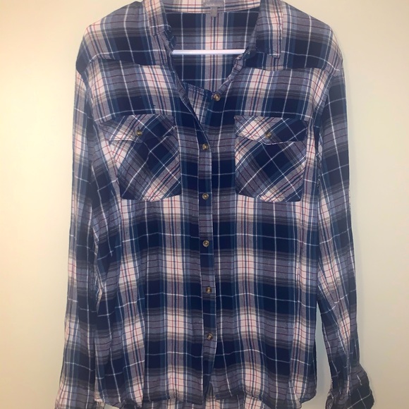 Charlotte Russe plaid button up shirt - Picture 1 of 2
